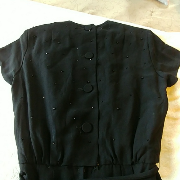 Classy Authentic vintage black beaded dress - Picture 5 of 6